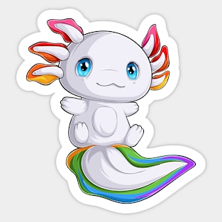 Rainbow Axolotl: Amphibious Ally Sticker